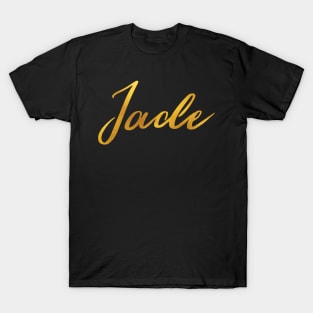 Jade Name Hand Lettering in Faux Gold Letters T-Shirt